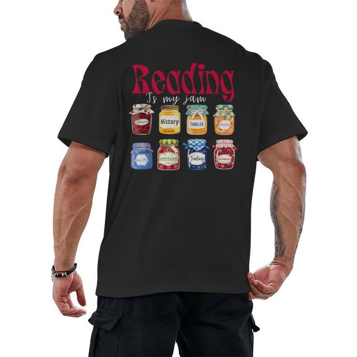 Reading Is My Jam Teacher Student Book Lovers Men's Back Print T-Shirt