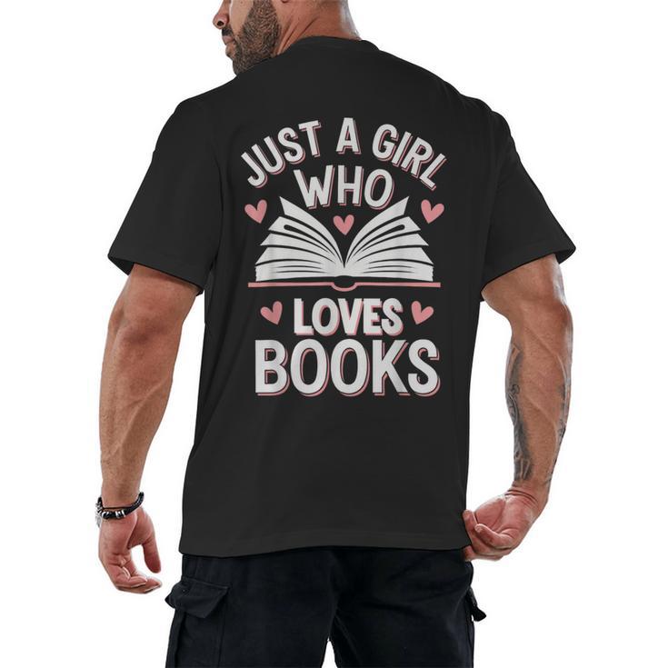 Reading Just A Girl Who Loves Books Men's Back Print T-Shirt