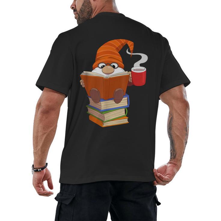 Reading Lover Book Graphic Gnome Men's Back Print T-Shirt