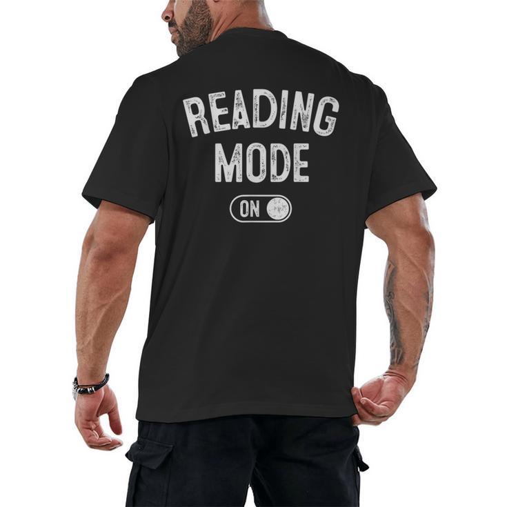 Reading Mode On Book Lover Librarian Teacher Men's Back Print T-Shirt