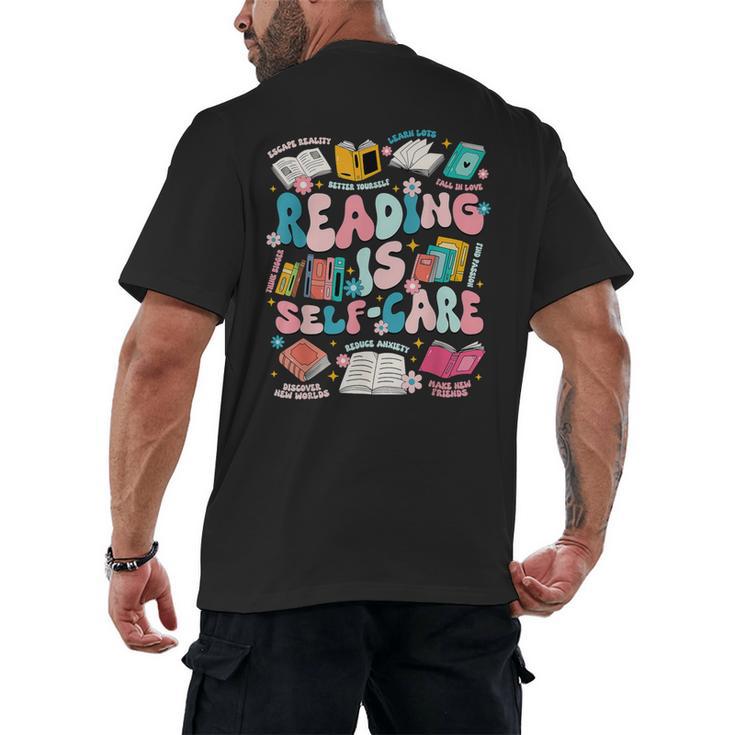 Reading Is Self-Care Book Lover Teacher Student Men Women Men's Back Print T-Shirt