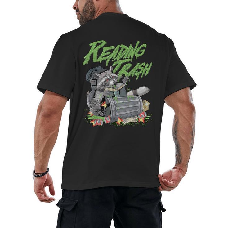 Reading Trash Racoon Bookworm Bookish Librarian Book Lover Men's Back Print T-Shirt
