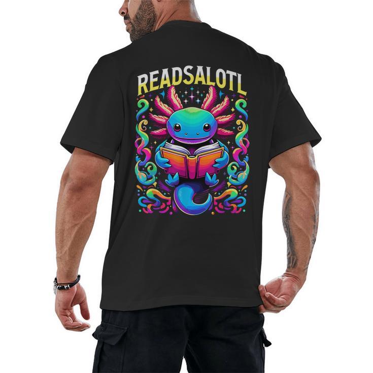 Readsalotl Axolotl Book Lovers Axolotls Men's Back Print T-Shirt
