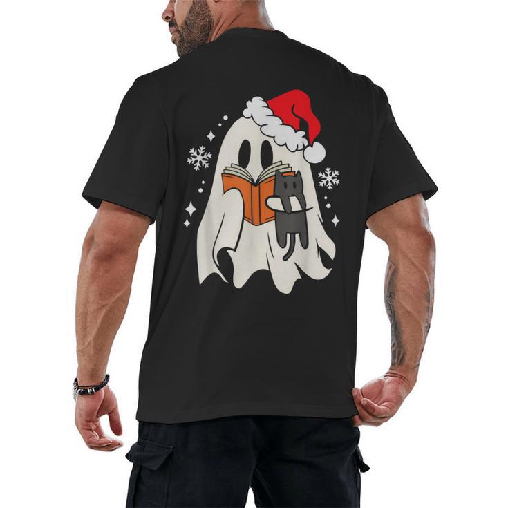 Retro Ghost Reading Book With Cat Bookish Club Christmas Men Women Kids Men's Back Print T-Shirt