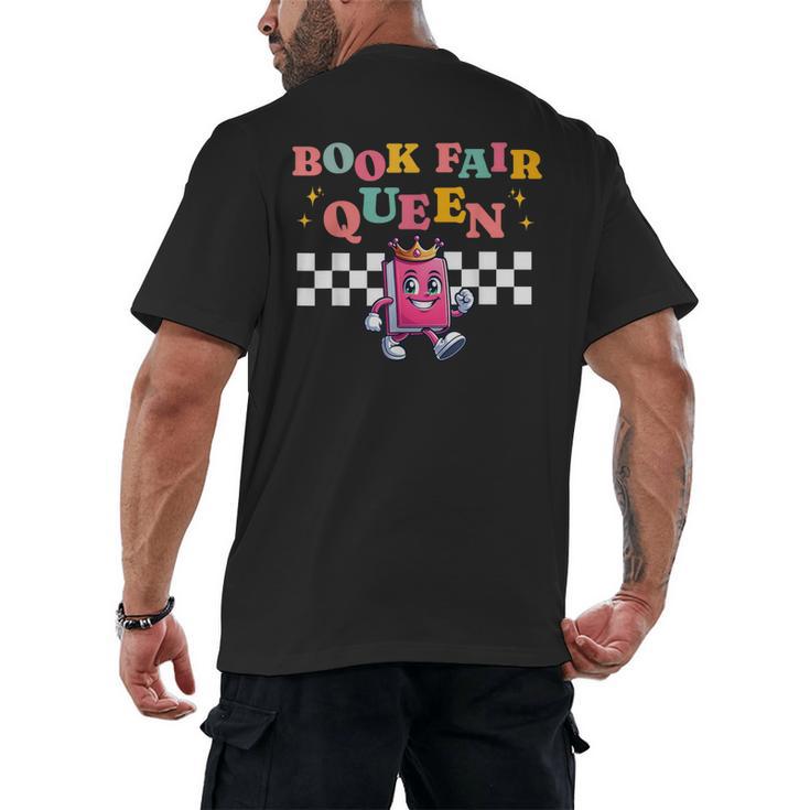 Retro Library Book Fair Queen School Reading Girls Women's Men's Back Print T-Shirt