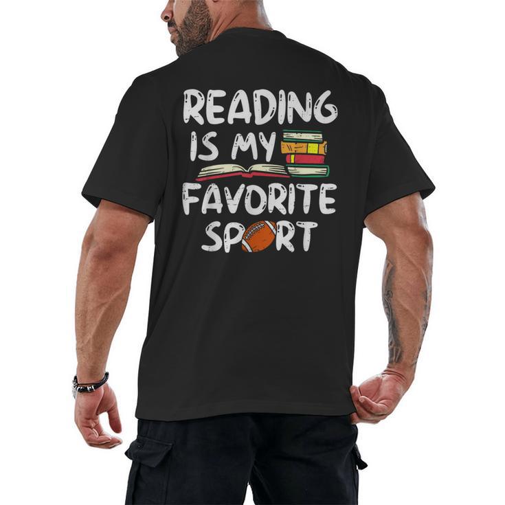 Retro Reading Is My Favorite Sport Football World Book Day Men's Back Print T-Shirt