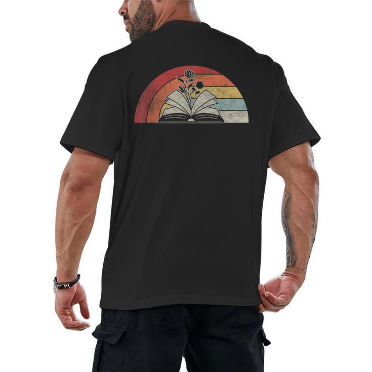 Retro Vintage Wildflowers Book Shirt Book Lover Men's Back Print T-Shirt