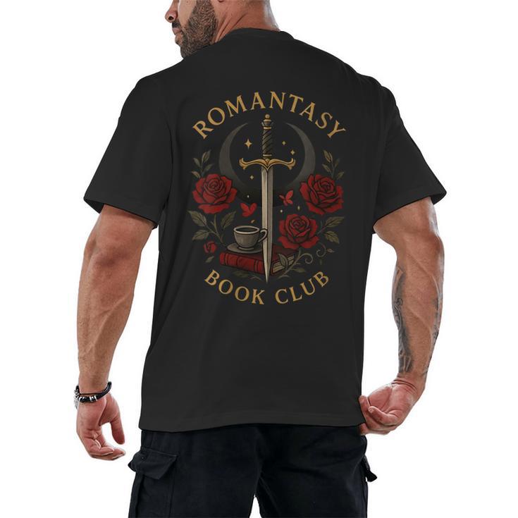 Romantasy Book Club Coffee Sword Roses Men's Back Print T-Shirt