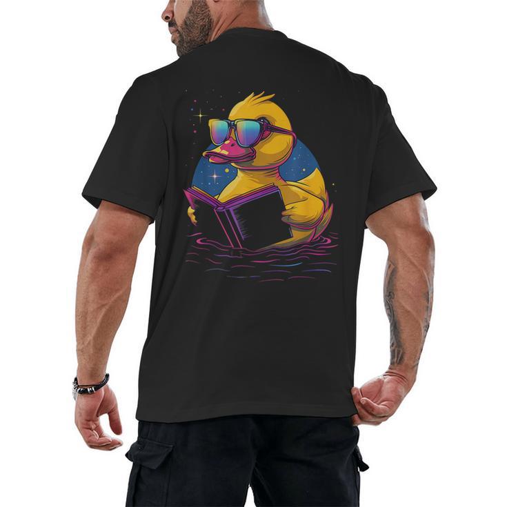 Rubber Duck Rubber Duckie Reading Book Rubber Duckling Men's Back Print T-Shirt