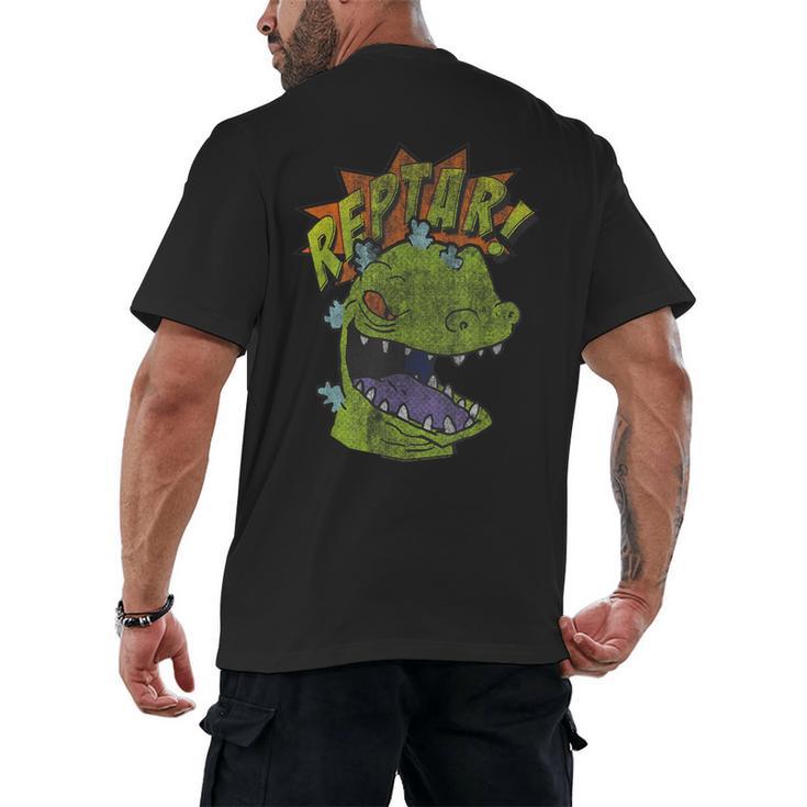 Rugrats Reptar Distressed Comic Book Style Cartoon Men's Back Print T-Shirt