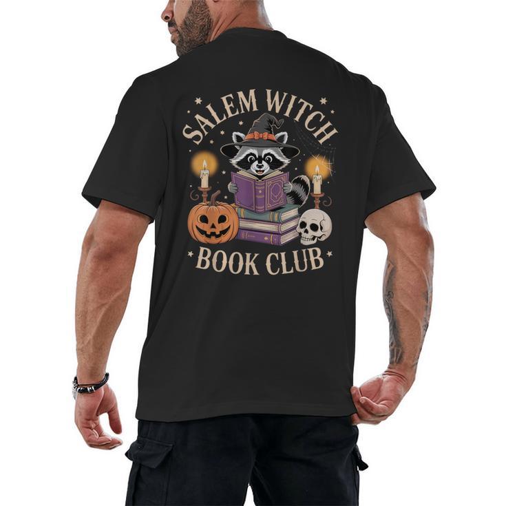 Salem Witch Book Club Bookish Halloween Raccoon Witchcraft Men's Back Print T-Shirt