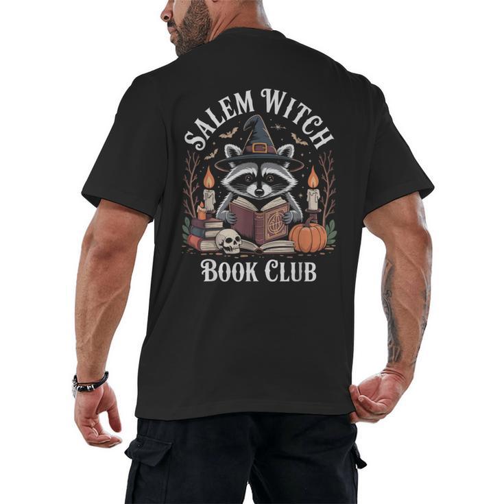 Salem Witch Book Club Raccoon Halloween Men's Back Print T-Shirt