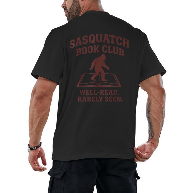 Sasquatch Book Club Bigfoot Reading Cryptid Vintage Men's Back Print T-Shirt