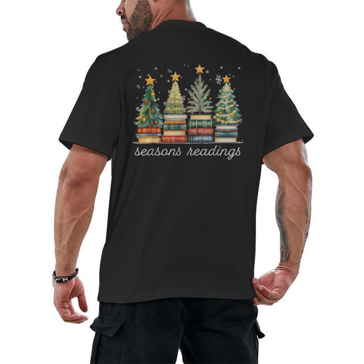 Seasons Readings All Booked For Christmas Book Reading Lover Men's Back Print T-Shirt