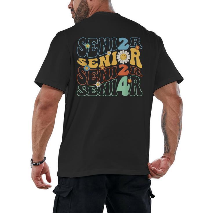 Senior 2024 Groovy Retro Class Of 2024 Graduation Senior 24 Men's Back Print T-Shirt