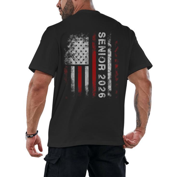 Senior 2026 American Flag Shirt USA Graduation Class Of 2026 Men's Back Print T-Shirt
