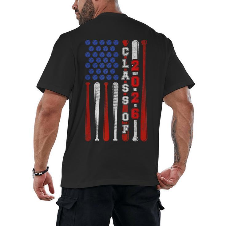 Senior 2026 Baseball American Flag Class Of 2026 Graduation Men's Back Print T-Shirt