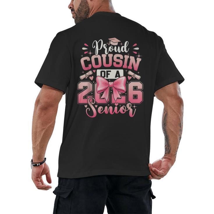 Senior 2026 Class Of 26 Coquette Pink Bow Graduation Cousin Men's Back Print T-Shirt