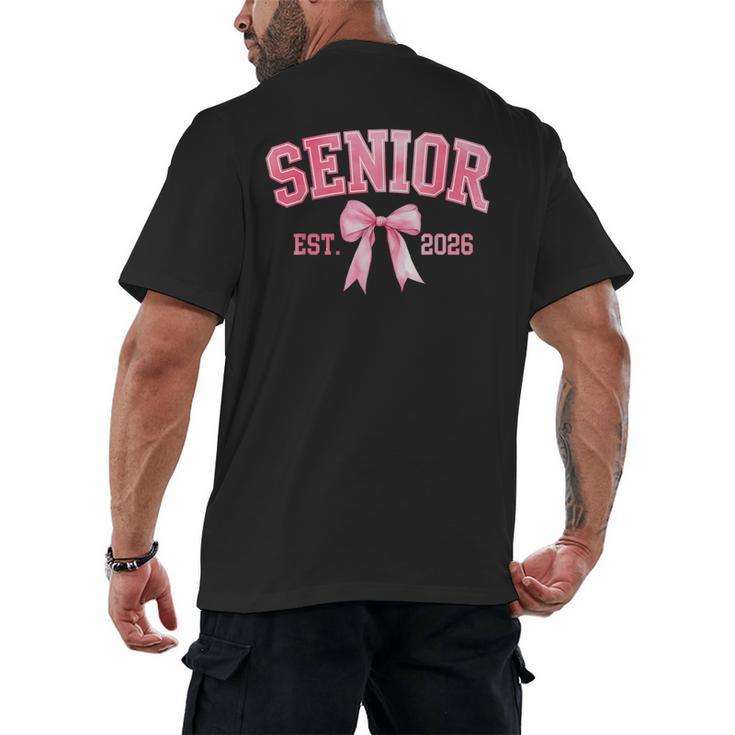 Senior 2026 Coquette Pink Bow Class Of 2026 Graduation Girls Men's Back Print T-Shirt