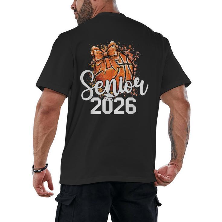 Senior Basketball Class Of 2026 Coquette Graduation Day Men's Back Print T-Shirt