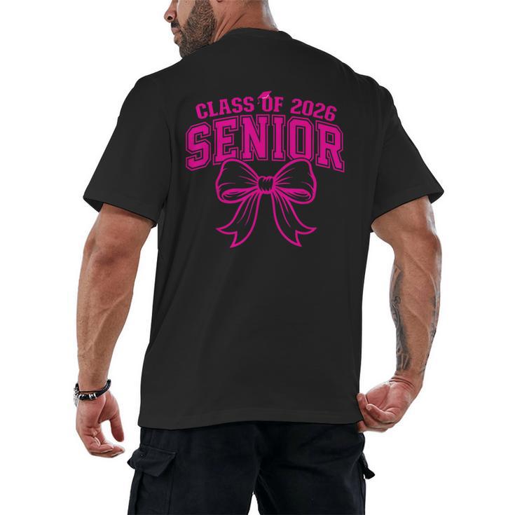 Senior Class Of 2026 Coquette Pink Bow Graduation 2026 Men's Back Print T-Shirt