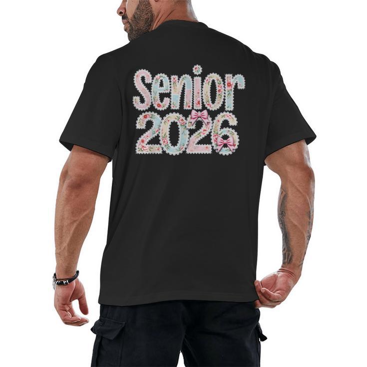 Senior Class Of 2026 Graduation 2026 Coquette Pink Bow Cute Men's Back Print T-Shirt