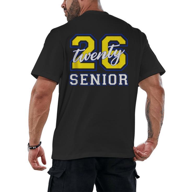 Senior Class 2026 Graduation Yellow Blue Letters Men's Back Print T-Shirt