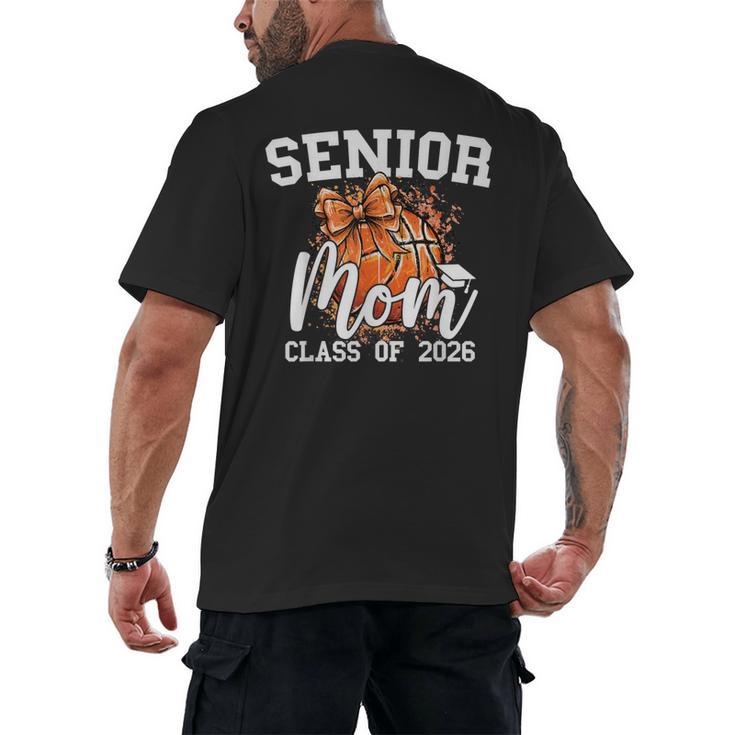 Senior Mom Class Of 2026 Coquette Bow Basketball Graduation Men's Back Print T-Shirt