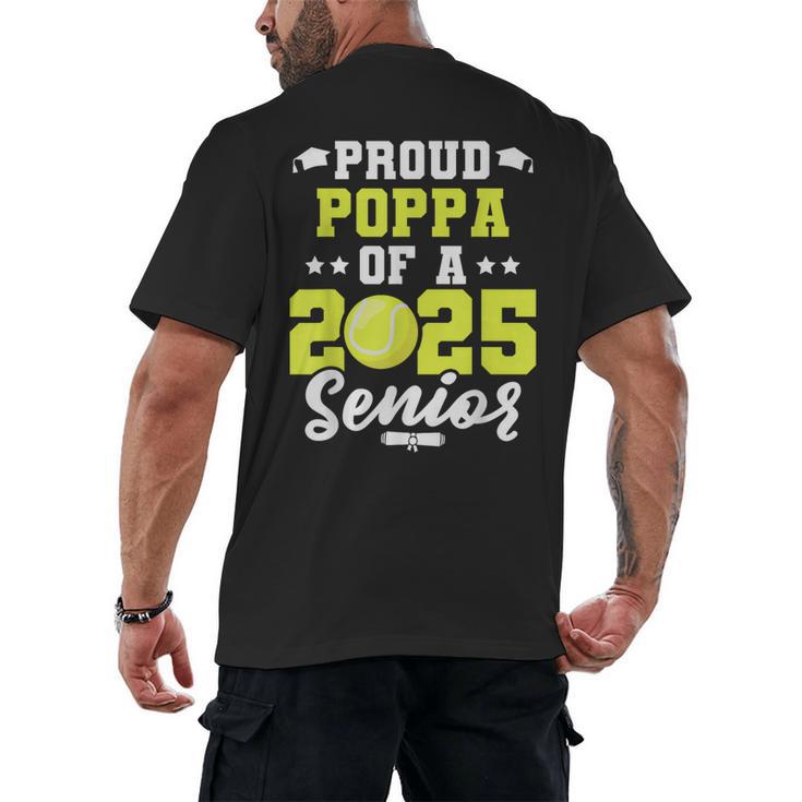 Senior Poppa 2025 Tennis Class Of 2025 Graduation Men's Back Print T-Shirt