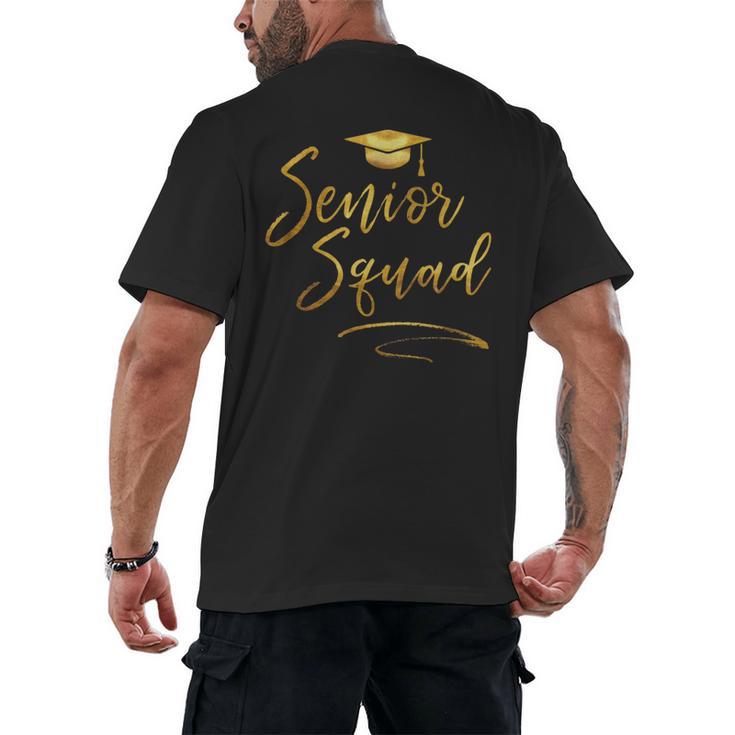Senior Squad Graduation With Golden Cap Team Men's Back Print T-Shirt