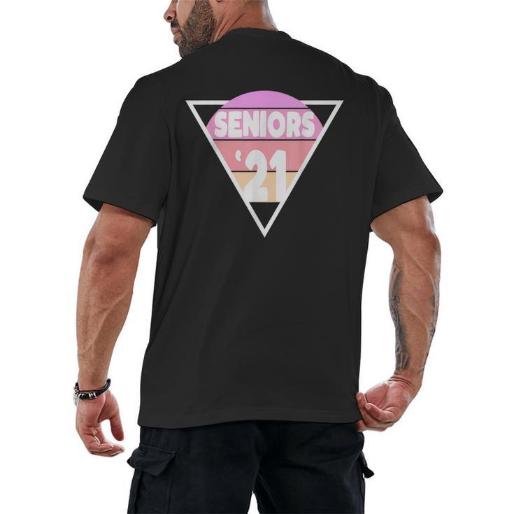 Seniors 2021 For Her Him Retro 21 Graduation Class Men's Back Print T-Shirt