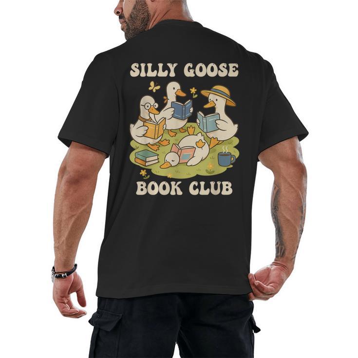 Silly-Goose Book Club Goose And Book Lovers Men's Back Print T-Shirt