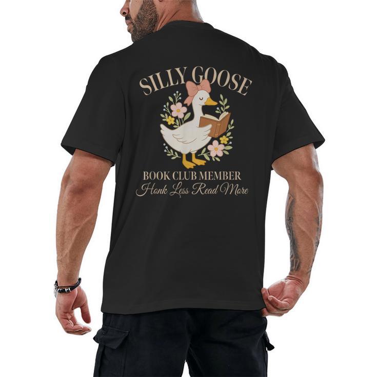 Silly Goose Book Club Member Reading Lover Men's Back Print T-Shirt