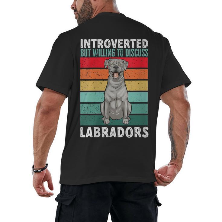 Silver Labrador Retriever Introvert Silver Lab Men's Back Print T-Shirt