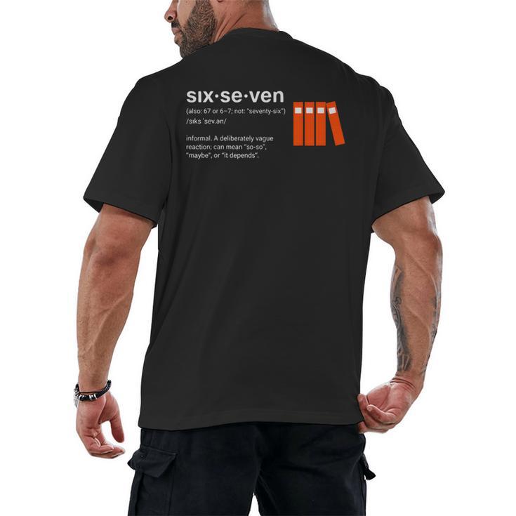 Six Seven Meme Reading Book Lover 6-7 67 Definition Men's Back Print T-Shirt
