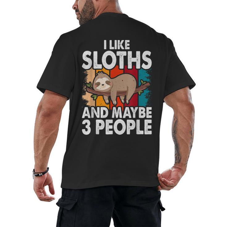 Sloth For Sloth Lover Men Women Kids Introvert Men's Back Print T-Shirt