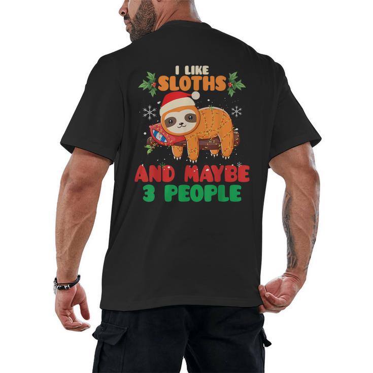Sloth For Sloth Lover Men Women Kids Introverts Men's Back Print T-Shirt