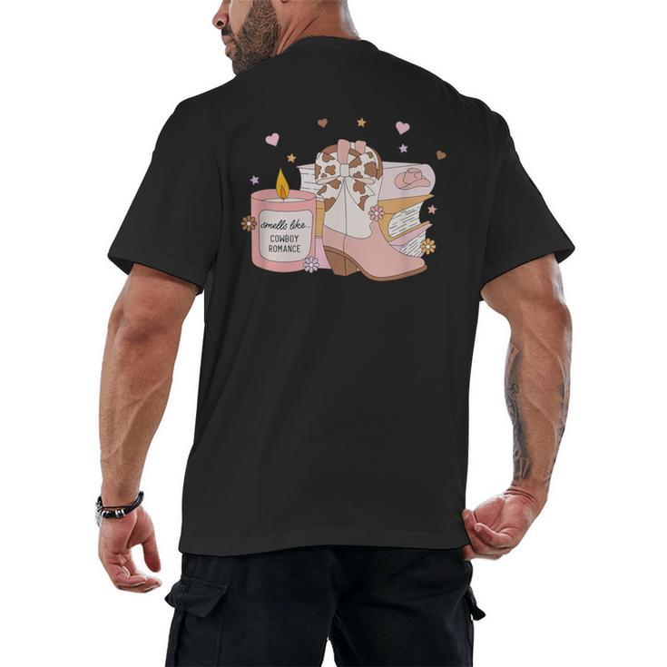 Smells Like Cowboy Romance Book Lover Men's Back Print T-Shirt