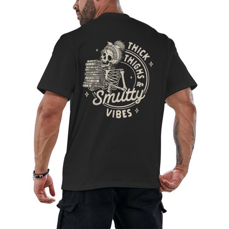 Smut Book Reader Spicy Romance Thick Thighs & Smutty Vibes Men's Back Print T-Shirt