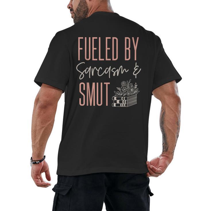 Smutty Book Lover Women Fueled By Sarcasm And Smut Spicy Men's Back Print T-Shirt