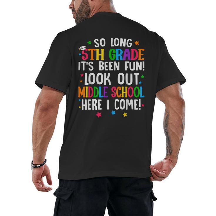 So Long 5th Grade Graduation Middle School Here I Come Kids Men's Back Print T-Shirt