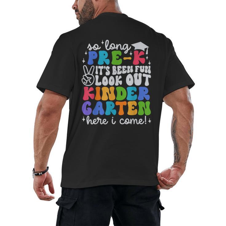 So Long Pre K Graduation Kindergarten Here I Come Kids 2024 Men's Back Print T-Shirt