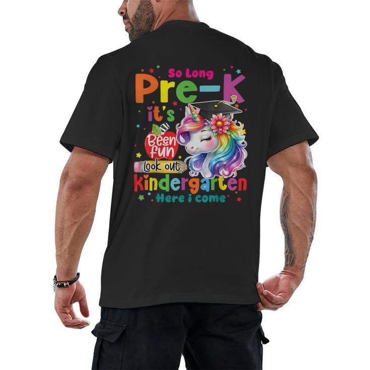 So Long Prek Pre-K Graduation Graduate Unicorn Kids Girls Men's Back Print T-Shirt