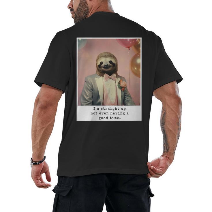 Social Anxiety Not Having A Good Time Socializing Introvert Men's Back Print T-Shirt