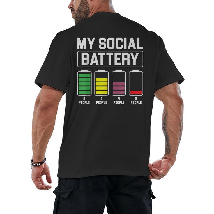 My Social Battery Introverted Low Energy Antisocial Men's Back Print T-Shirt