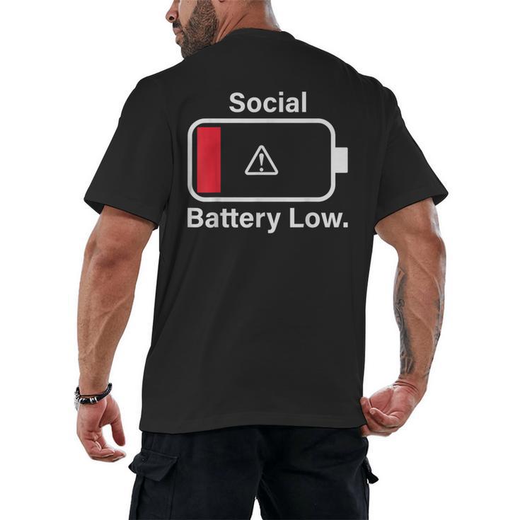 Social Battery Low Anti-Social Introvert Men's Back Print T-Shirt Social Battery Low Anti-Social Introvert Men's Back Print T-Shirt