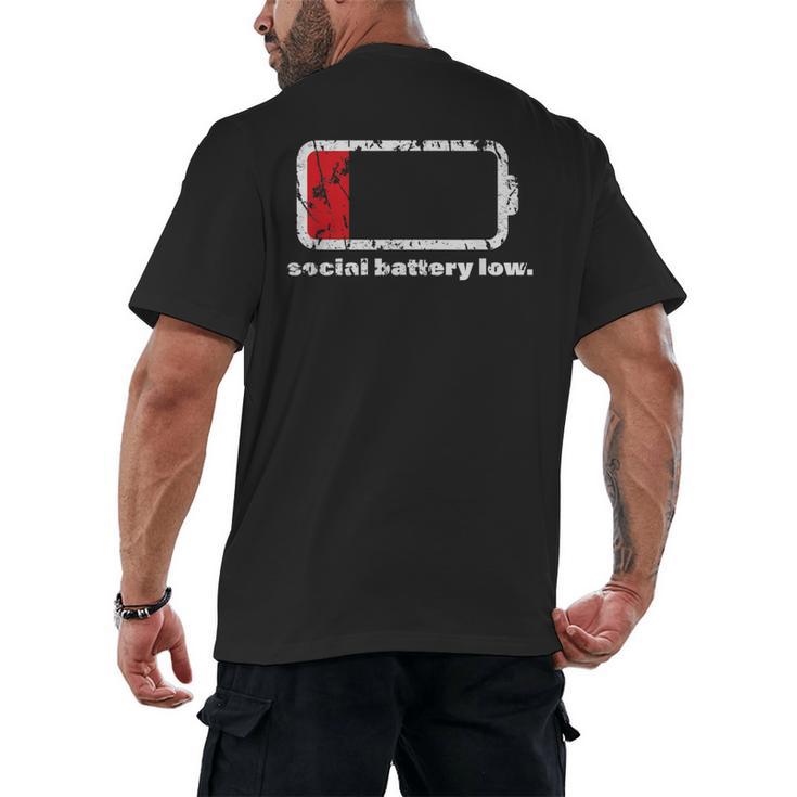 Social Battery Low Introvert Men's Back Print T-Shirt