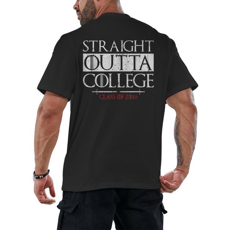 Straight Outta College Shirt Class Of 2018 Graduation Men's Back Print T-Shirt