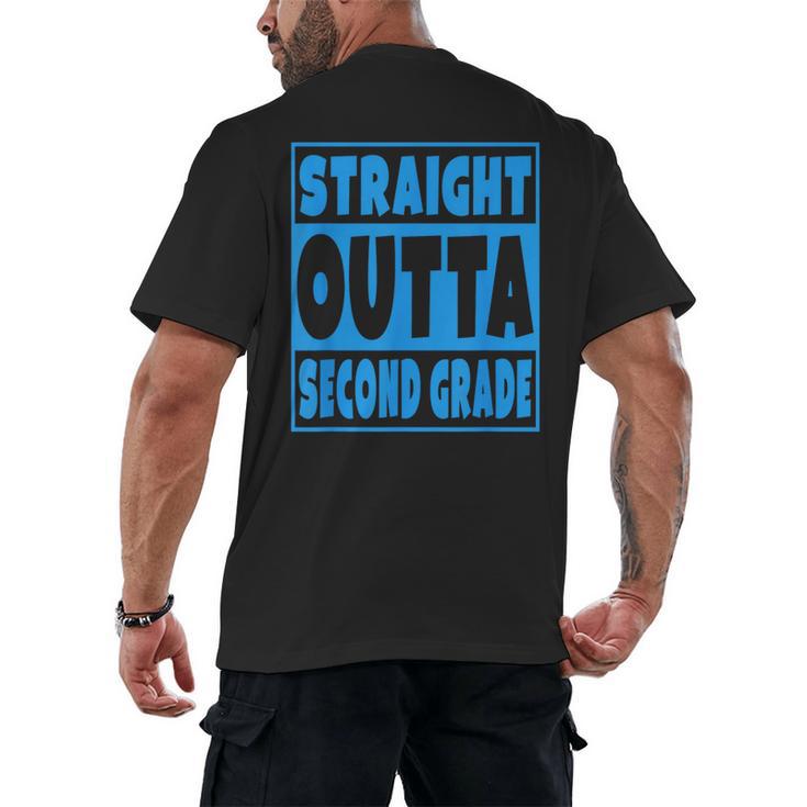 Straight Outta Second Grade Graduation Class Men's Back Print T-Shirt