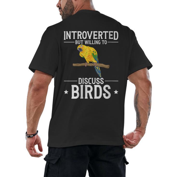 Sun Conure Introvert Parrot Bird Sun Conure Men's Back Print T-Shirt